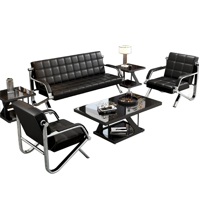 Factory Wholesale Price Three Seat Leather Sectional Sofa Office Design Active Office Sofa