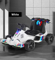 Ride-on cars for kids learning toys Cool go-kart car Spray electric 4WD RC 2.4G 12V 7A large battery Safe Early swing car 380W