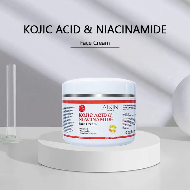 Oem250ml organic Whitening Luminescent Skin Dark Spot Removal kojic acid niacinamide Cream