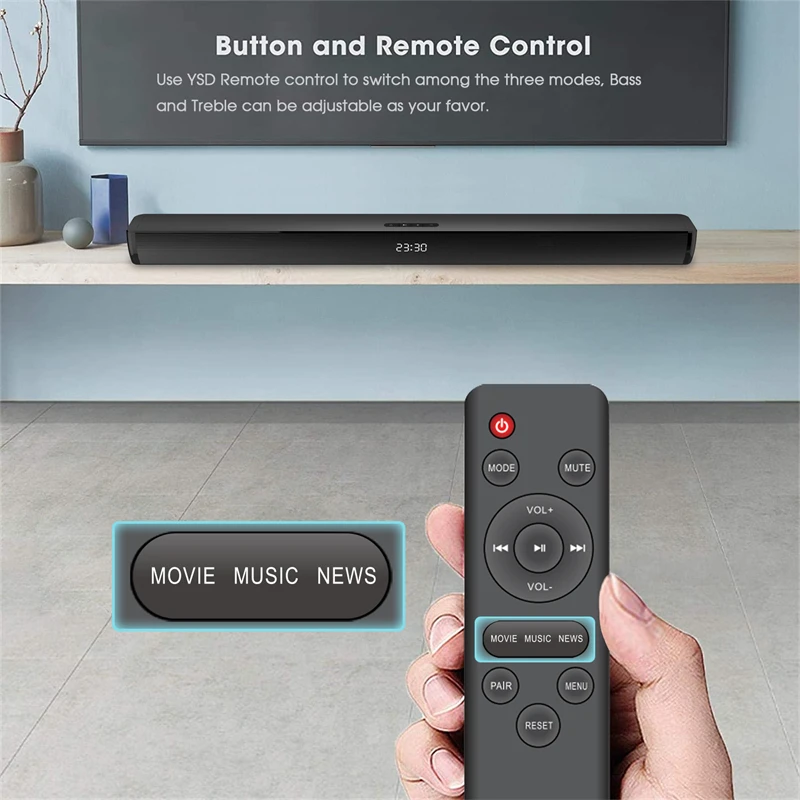 Home Audio TV soundbar  Home Theater Speaker Systems Wireless BT5.0 Sound bar for TV