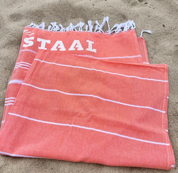 Sunbed cover fitted beach towel 100%cotton custom embroidery logo fouta beach towels turkish sand free beach towel
