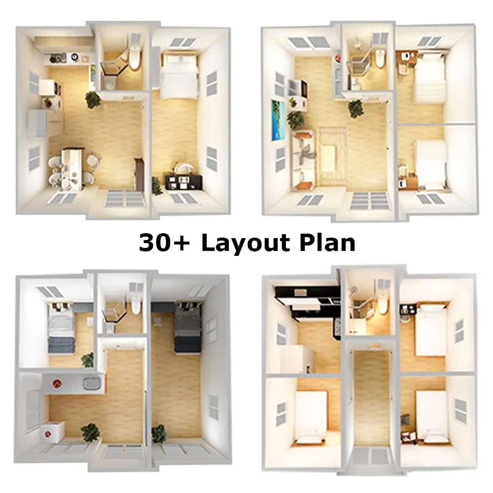 40 Ft Fold Accommodation Foldable Prefab House Container Shop Store 40Ft Prefabricated For Farm Out