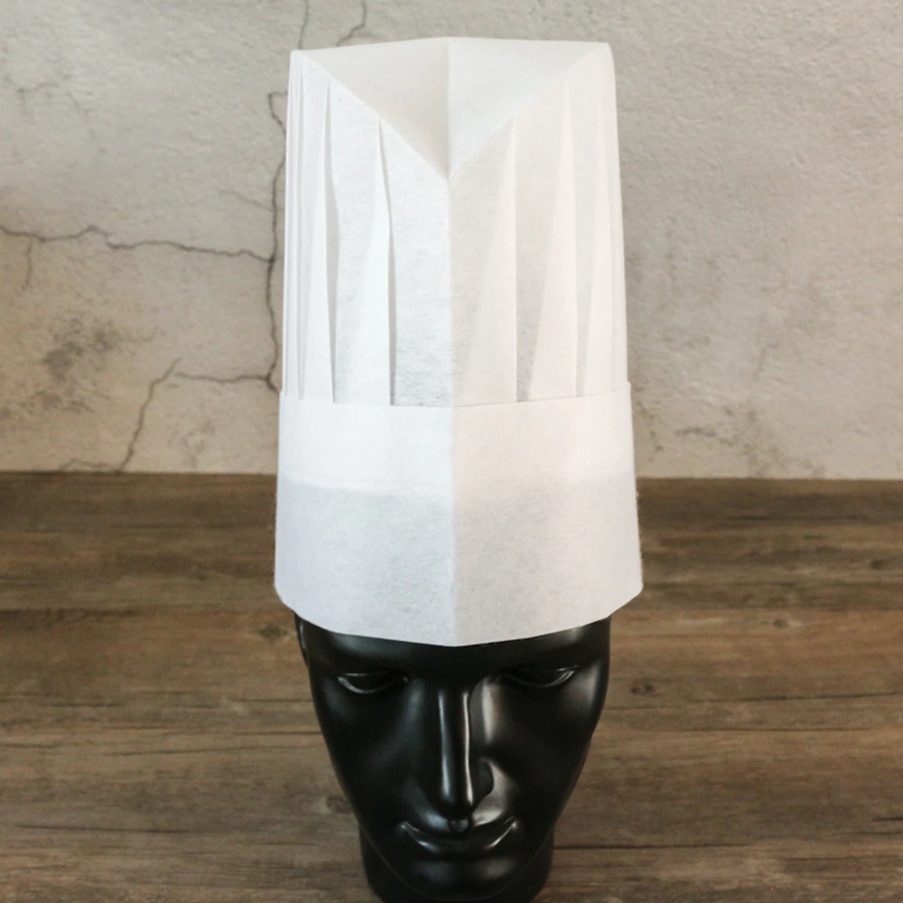 
Disposable Round top non woven chef hat restaurant and hotel cheap chef hat for cooking kitchen equipment 