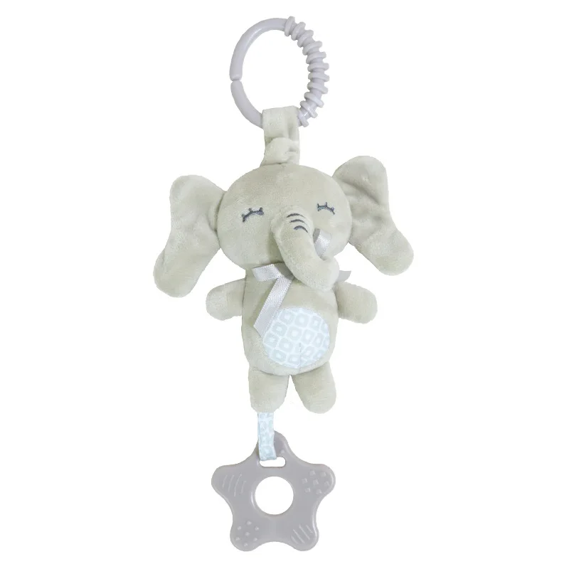 Baby Toy Soft Hanging Rattle with Teethers Newborn Soothing Toy Plush Animal Stroller Crib Wind Chimes Learning Hanging Toys