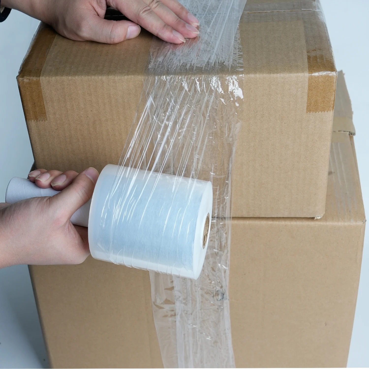 Factor Price Mini PE Clear Wrap Plastic Pallet Wrap Hand Stretch Film Roll With Handle