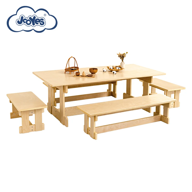 Kindergarten furniture art table and bench kids activity and drawing table preschool table sets