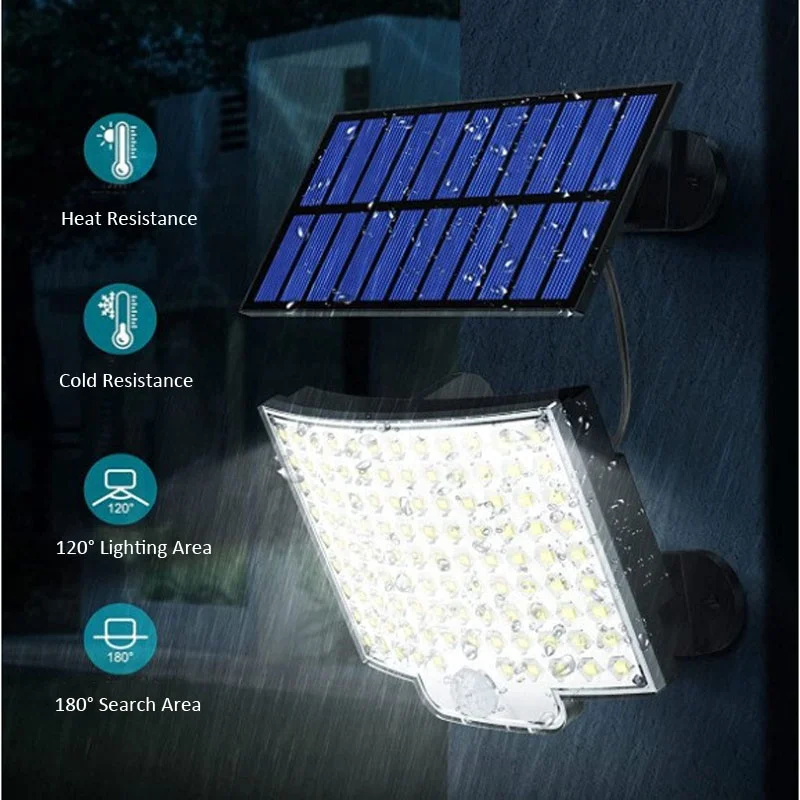 106 LEDs  5.5V IP65 Auto light body Sensor Separate Remote Control Curved Mini Garden Solar LED Lights Outdoor Wall mounted