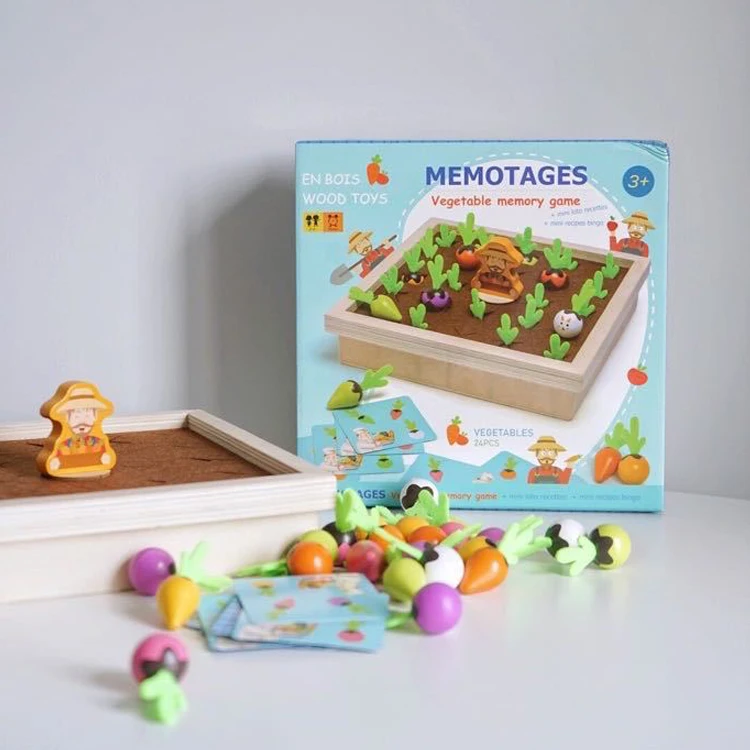 Color Sorting Matching Wooden Toys montessori Educational Carrots Harvest Toy Memory Games Radishes