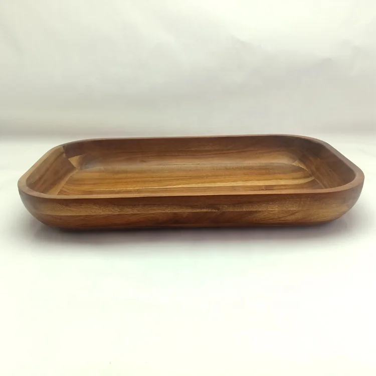 Rustic Serving Platter Wooden Shallow Dishes Oval Shaped Wood Plates Wooden Serving Trays