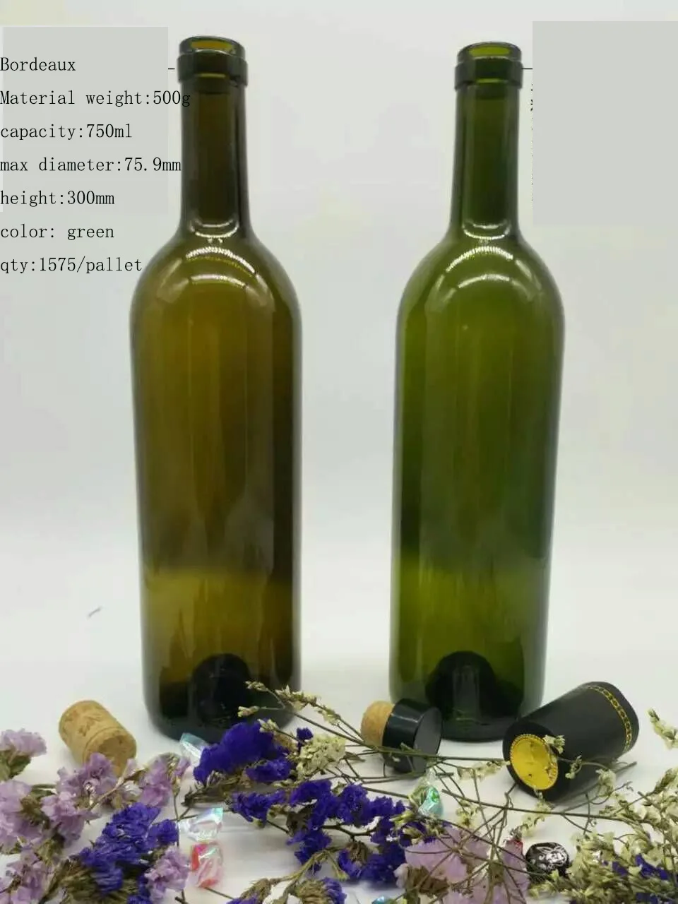 Wholesaler 750ml Wine and Vodka Bottle Square or round Glass with Cork or Screw Cap 700ml Capacity for Packing