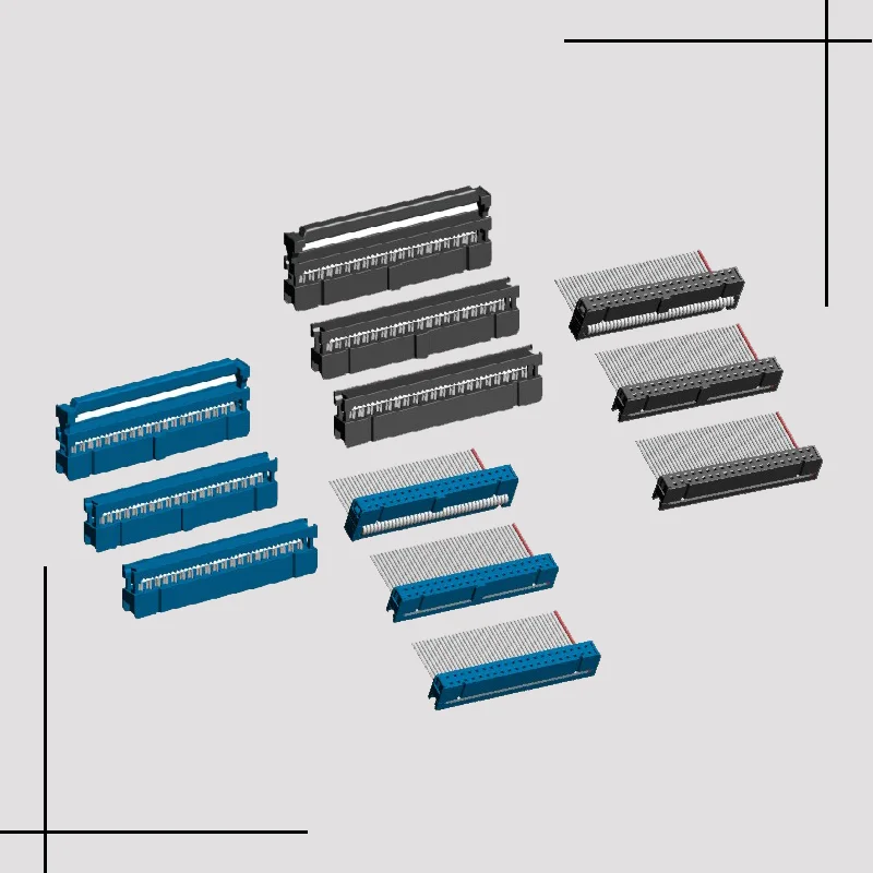 Микро-кабельные разъемы IDC для плоского кабеля, гнездовой разъем dip-типа с разъемом kinked