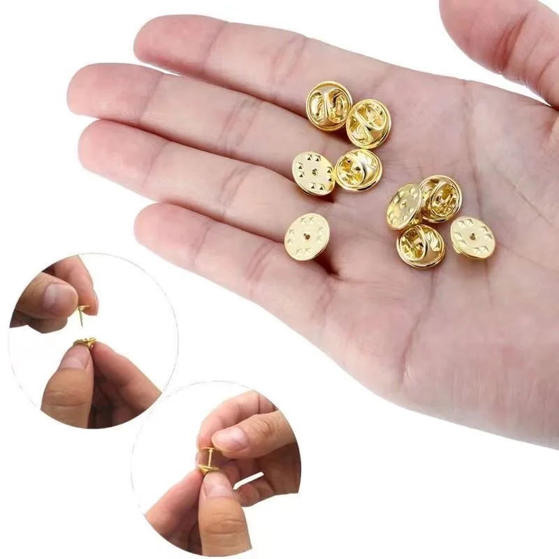 100sets/bag Nail Tie Tack Pin Clutch Butterfly Clasp Brooch Base for Women DIY Jewelry Decoration