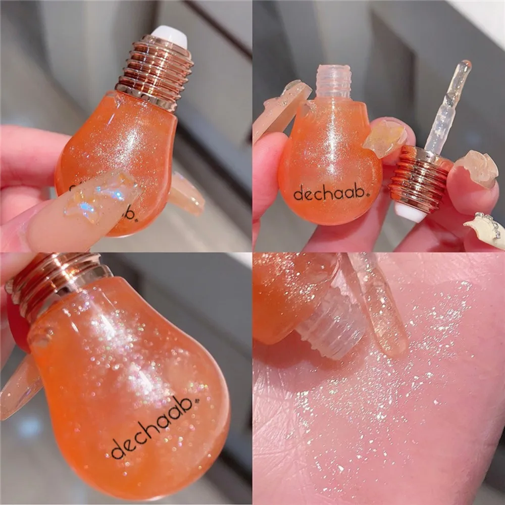 Peach Color Changing Bulk Flavour Gloss Oils Mini Clear Moisturizer Small Light Bulb Lip Oil With Vitamins for Lips