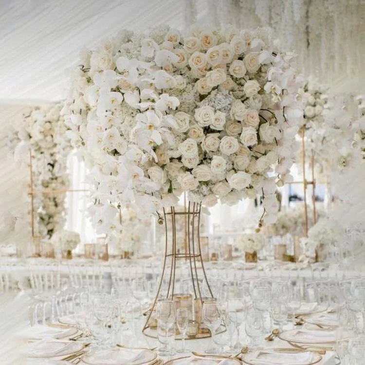Luxury Large Size Artificial Flowers Table Decoration Centerpieces For Wedding
