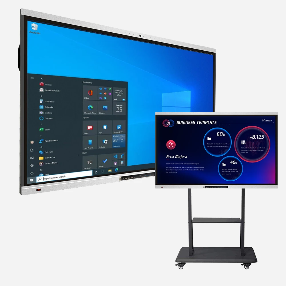 4K Android/Window OPS 75-Inch Interactive Smart Board Multi-Touch LED Panel Interactive Whiteboard for Education