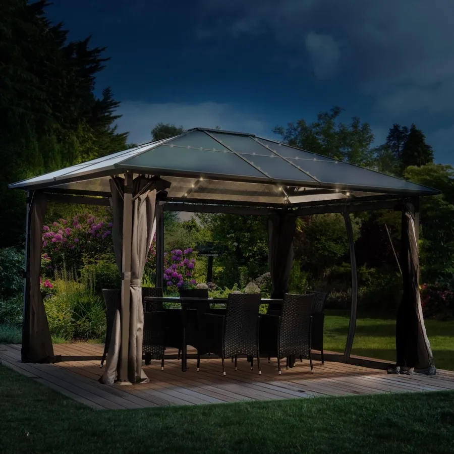 Индивидуальная стеклянная палатка для беседки 3x3 3x4 наружная стальная крыша стеклянные садовые алюминиевый тент