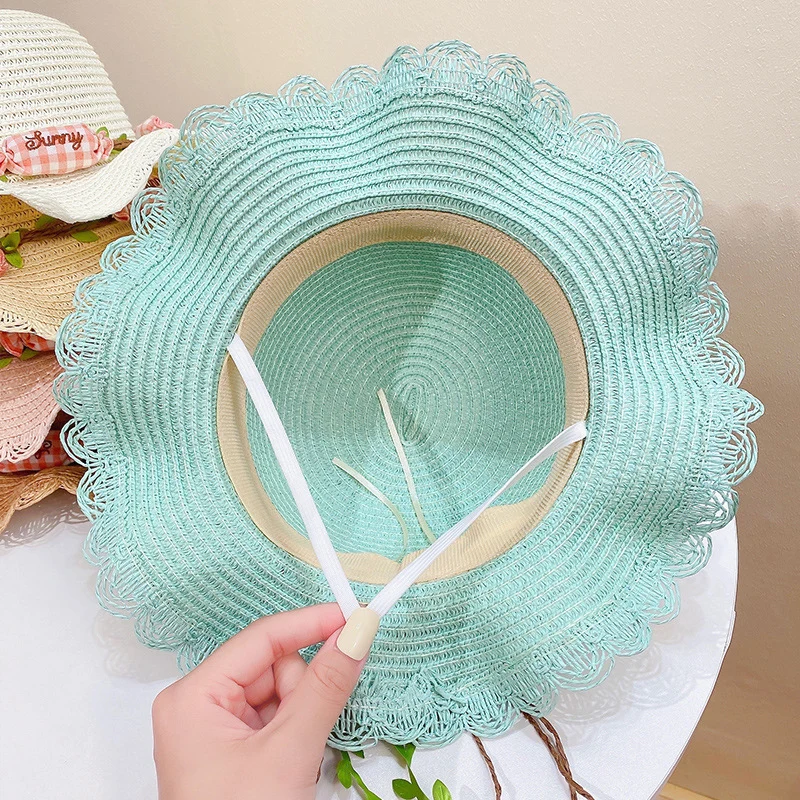 Children Sun Straw Hat Summer Girl Kids Breathable Bucket Cartoon Fisherman Straw Hat