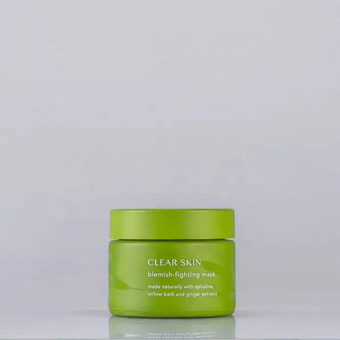 
Red round glass cream jar 