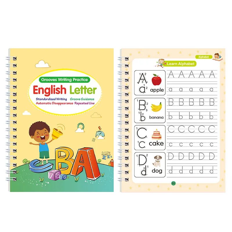Factory Wholesale Custom wholesale Content English Handwriting Kids Reusable Magic Practice Copybook