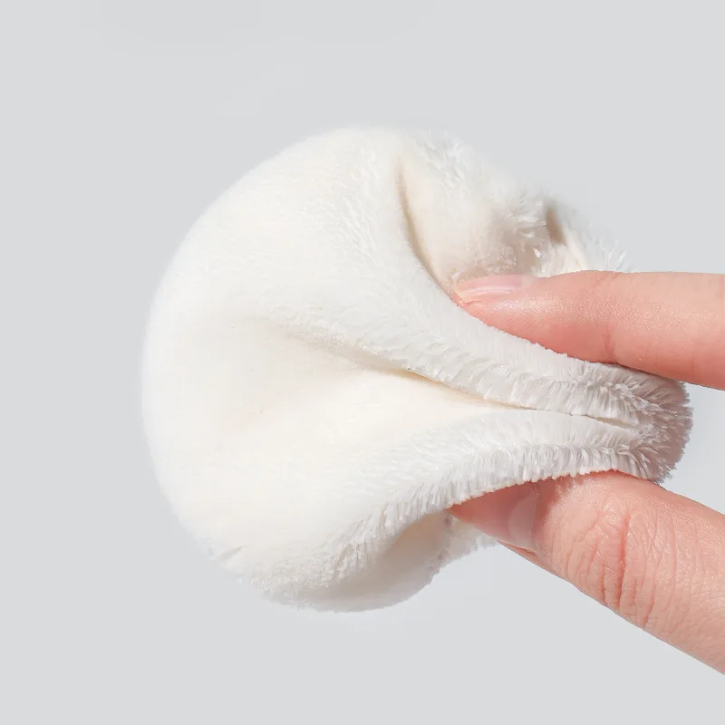 High Quality Customize Logo Portable Soft Up Foundation Puff Sponge Makeup Cosmetic Facial Velvet Round Powder Puff