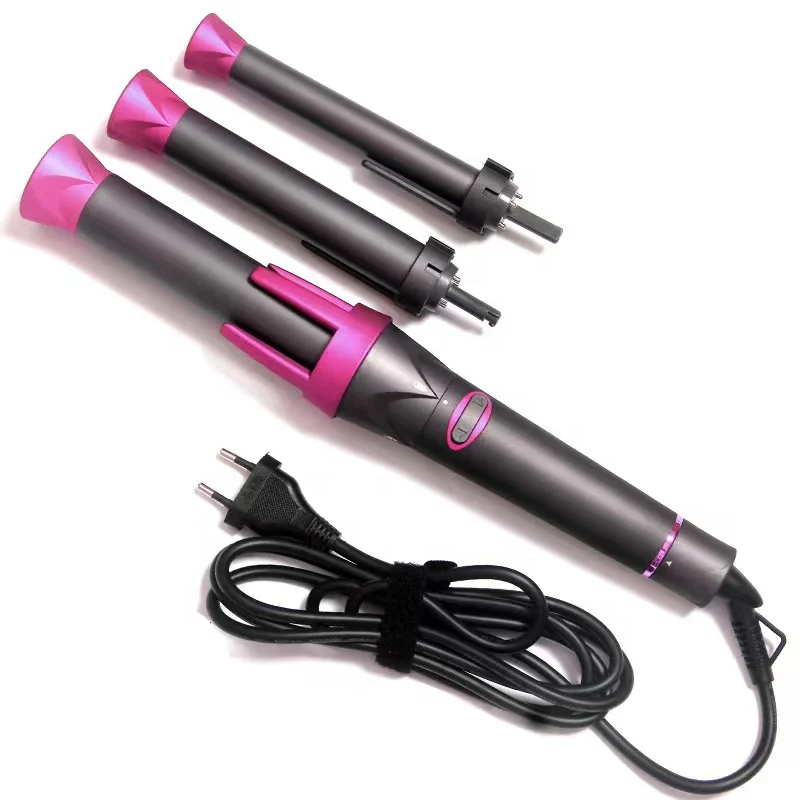 NEW ceramic Wand Set Interchangeable Styler automatic rotating multi barrel 3 in 1 hair curler