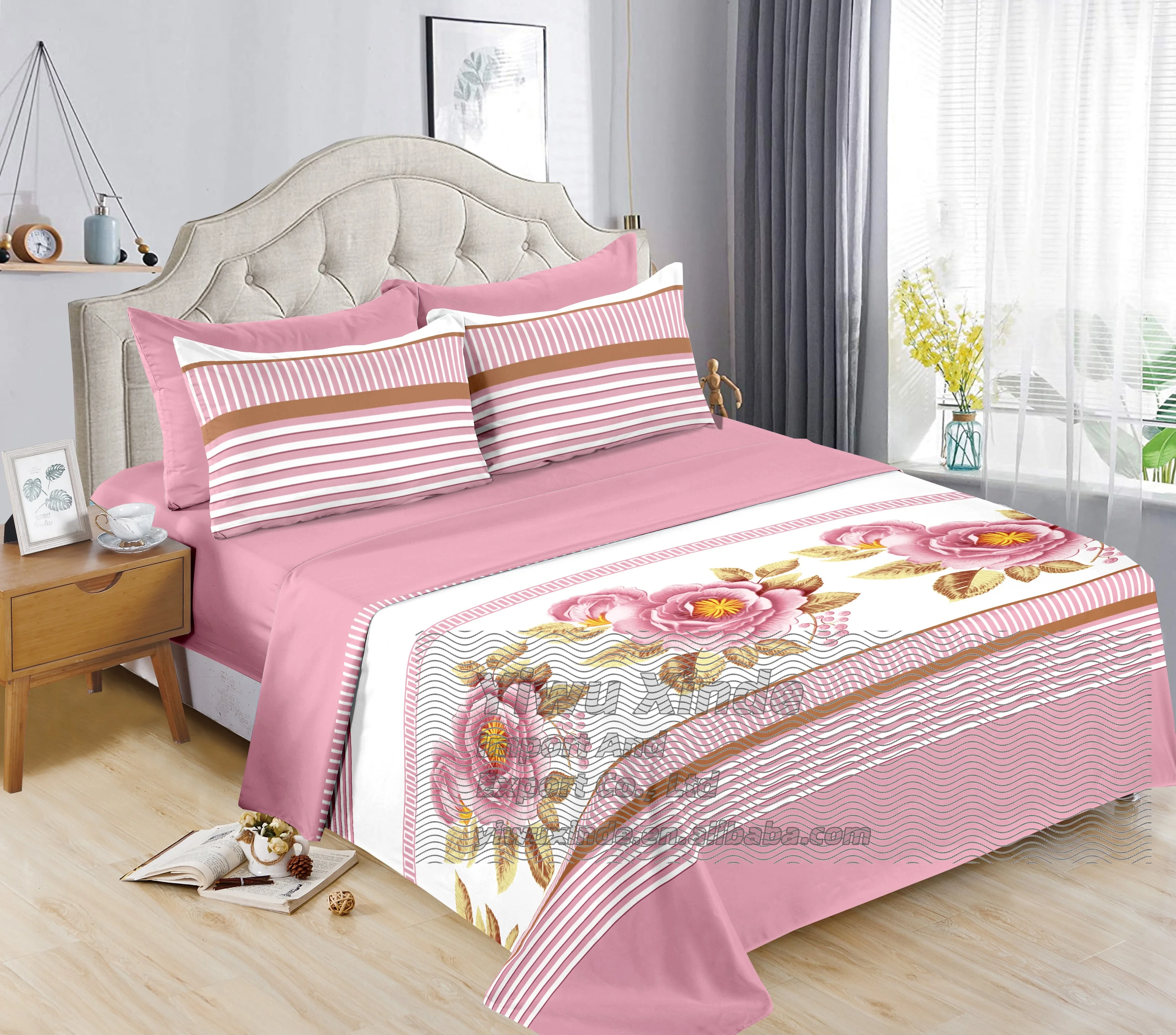 6Pieces Wholesale Cotton Bed Sheets and Pillow Cover Sheets Bedding Set Bed Sheets for Beds