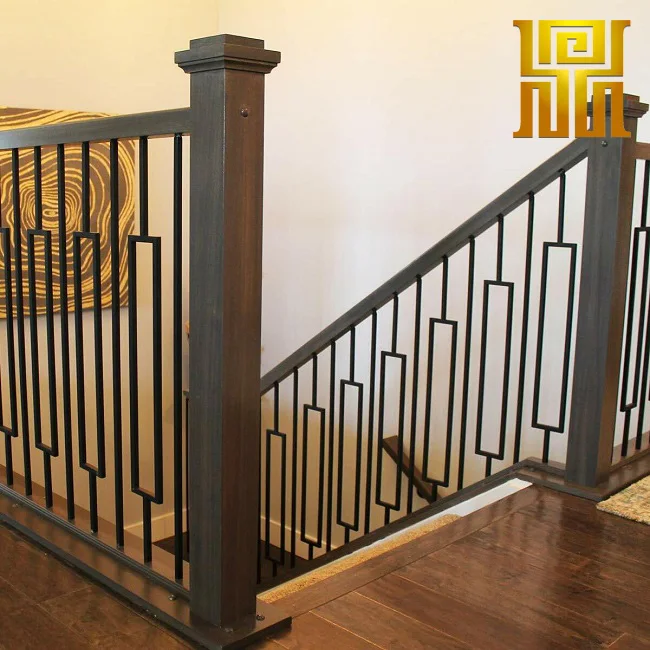 Modern Satin-Finished Wrought Iron Stair Balusters Square Tube Hollow Bar Fence Panel Steel for Balcony Villa Railings