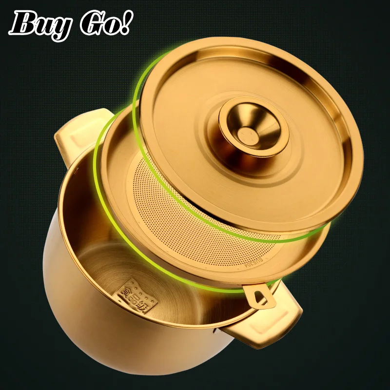 Stainless Steel Stock Pots Container With Lids  Oil Strainer Oil Filter Pot