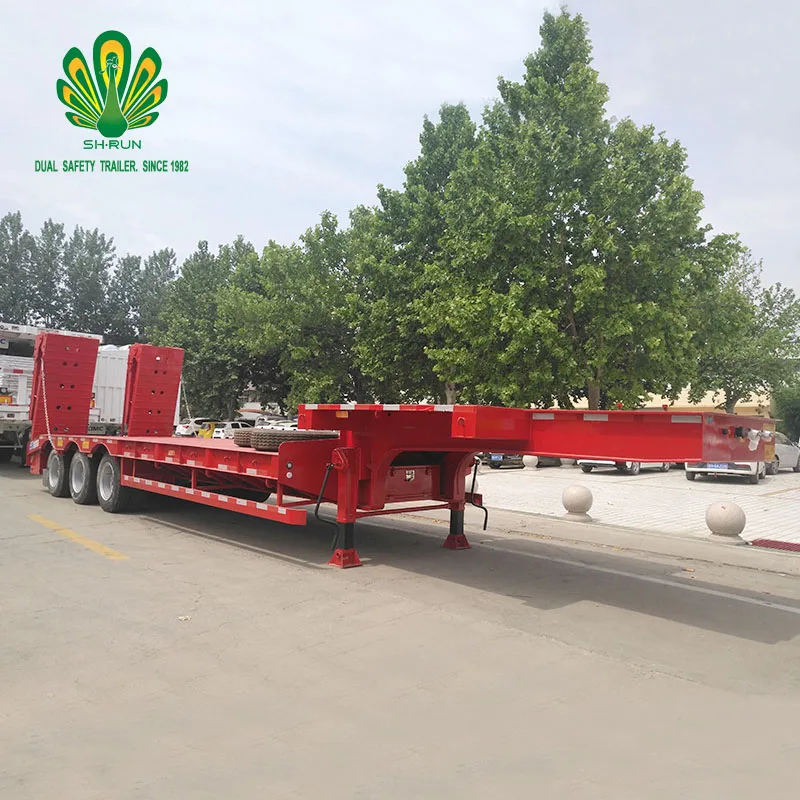 Tri-axles Multi-Use Off Road 65ton Semi Lowbed Truck Trailer