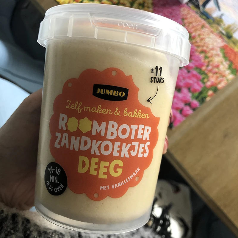 Customized logo brand design PP food grade frozen safe colorful plastic cookie dough container