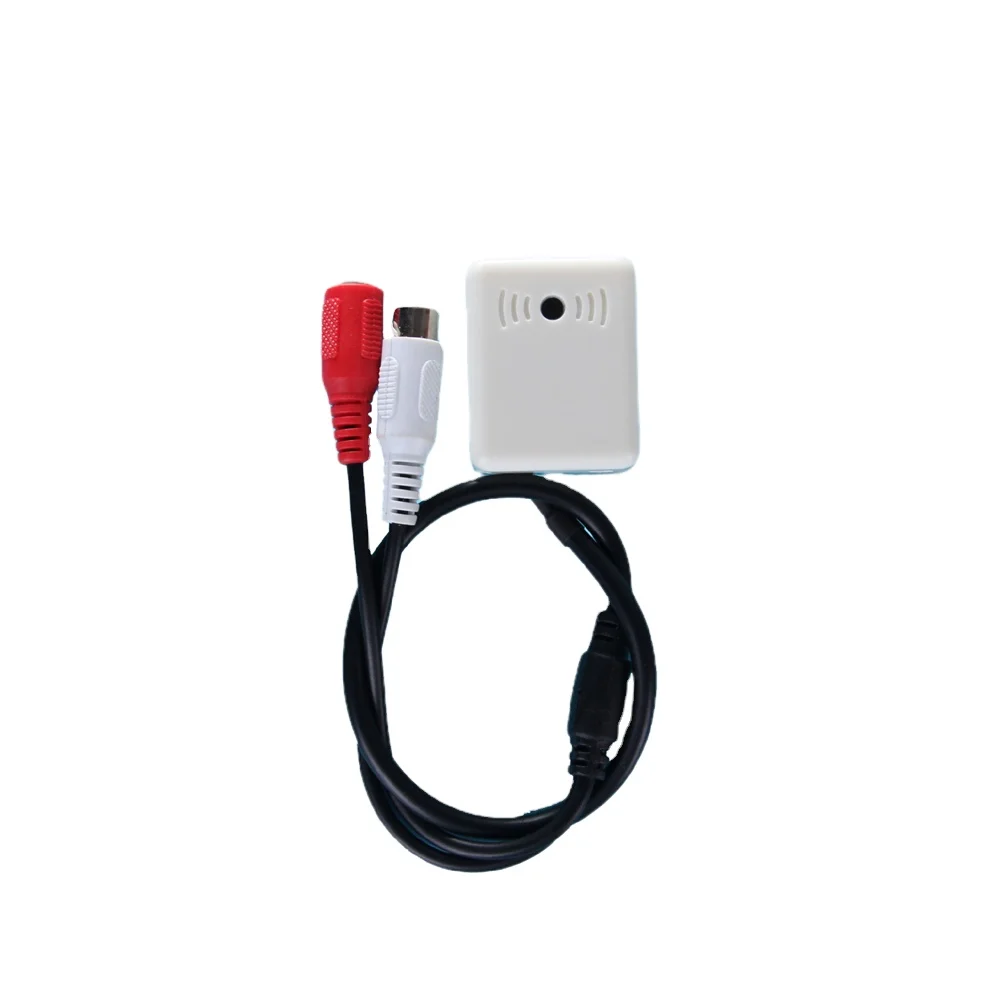 Adjustable High sensitive CCTV Microphone Pickup Sound Monitor with RCA Power Cable For CCTV Camera
