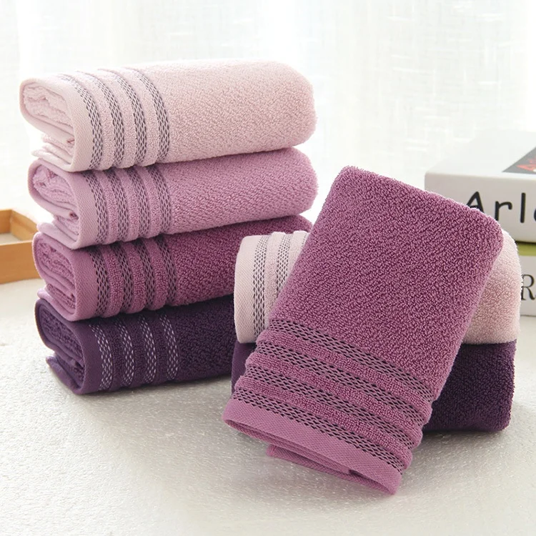 Wholesale Gift Embroidery Logo Pure Cotton Adult Bath Towel Soft Plain 34*74cm Face Towel For Hotel and Home