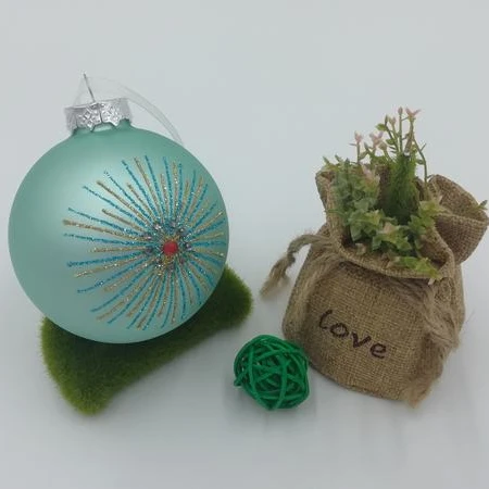 Personalized red color Christmas glass Ball with logo print