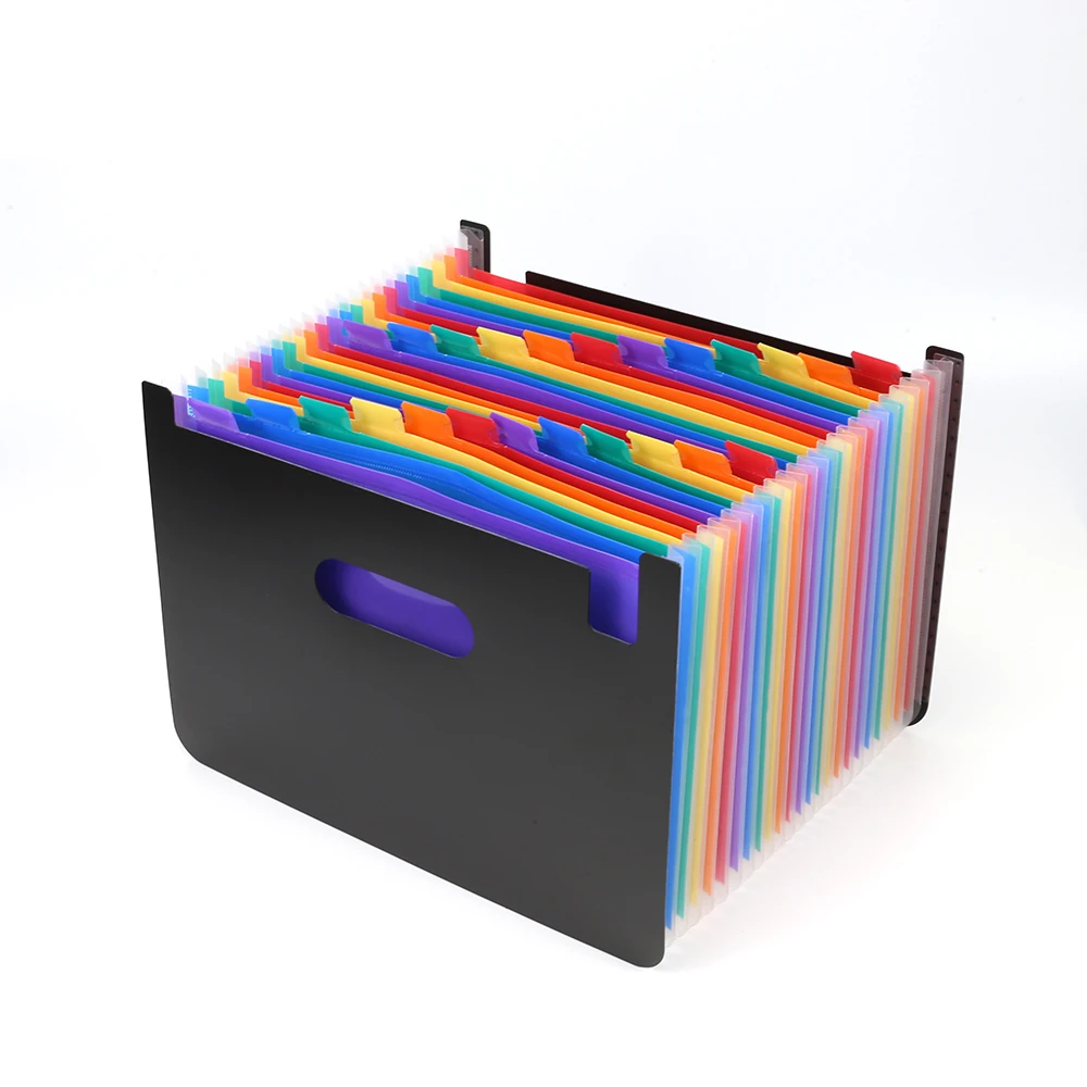 
Durable colorful accordion expandable folder with flip cover A4 storage Folder pp plastic file bag 