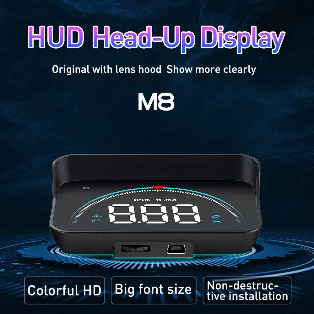 Hot Sale Hud M8 3.5 Inch Obd Diagnostic Tool Gps Speedometer Odometer Car Window Projector Car Heads Up Display