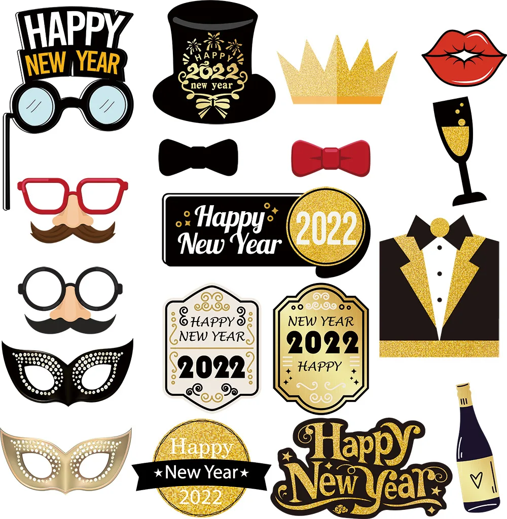 New year decoration set new year 2022 party decor take photo prop set