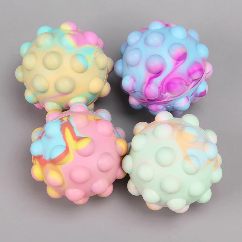 Silicone Push Bubble Fidget Sensory Squeeze Mesh Toy Balls Itting Fidget Push Stress Fidget Toys Set for Kids