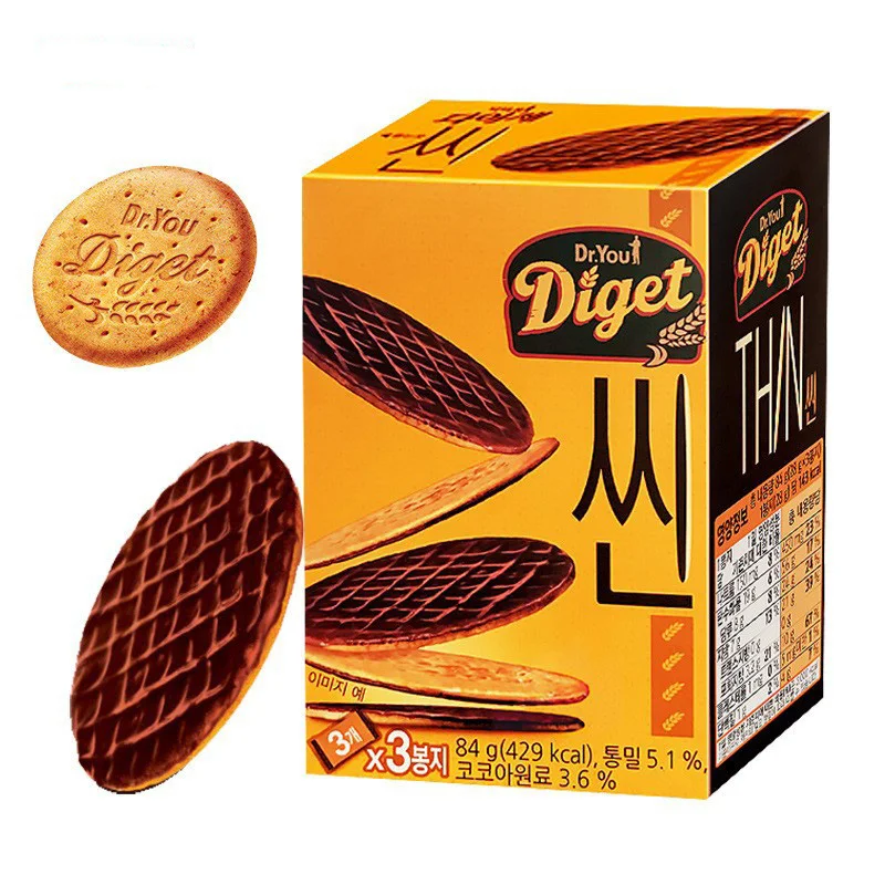 Wholesale Exotic Snack Cookies Korean Extremely Thin Chocolate Graham Cracker cookies biscuit 84g