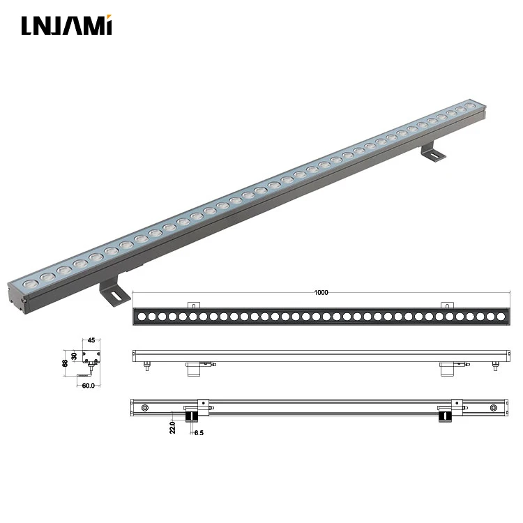 LNJAMI 36W DC24V LED Wall Washer IP65 Waterproof RGB Wallwasher Light For Outdoor Landscape Bridge Building Facade Lighting