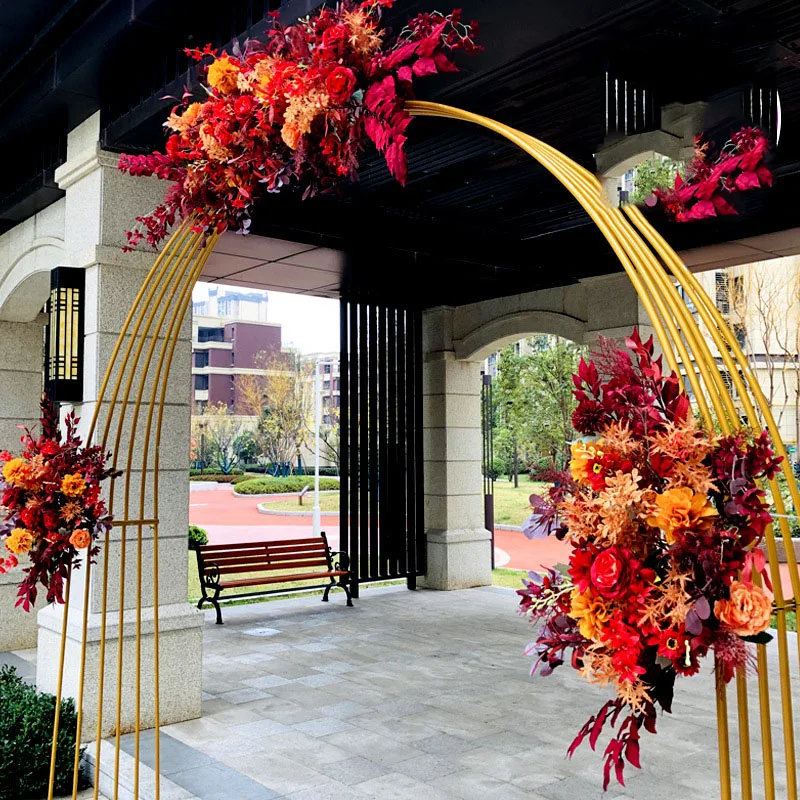 2024 new 2.85M*3M wedding props Chinese screen wedding scene stage background window decoration wrought iron arch.