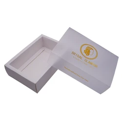 Wholesale Custom White Drawer Design Gold Foil Logo Kraft Paper Jewelry Ring Necklace Bracelet Packaging Box