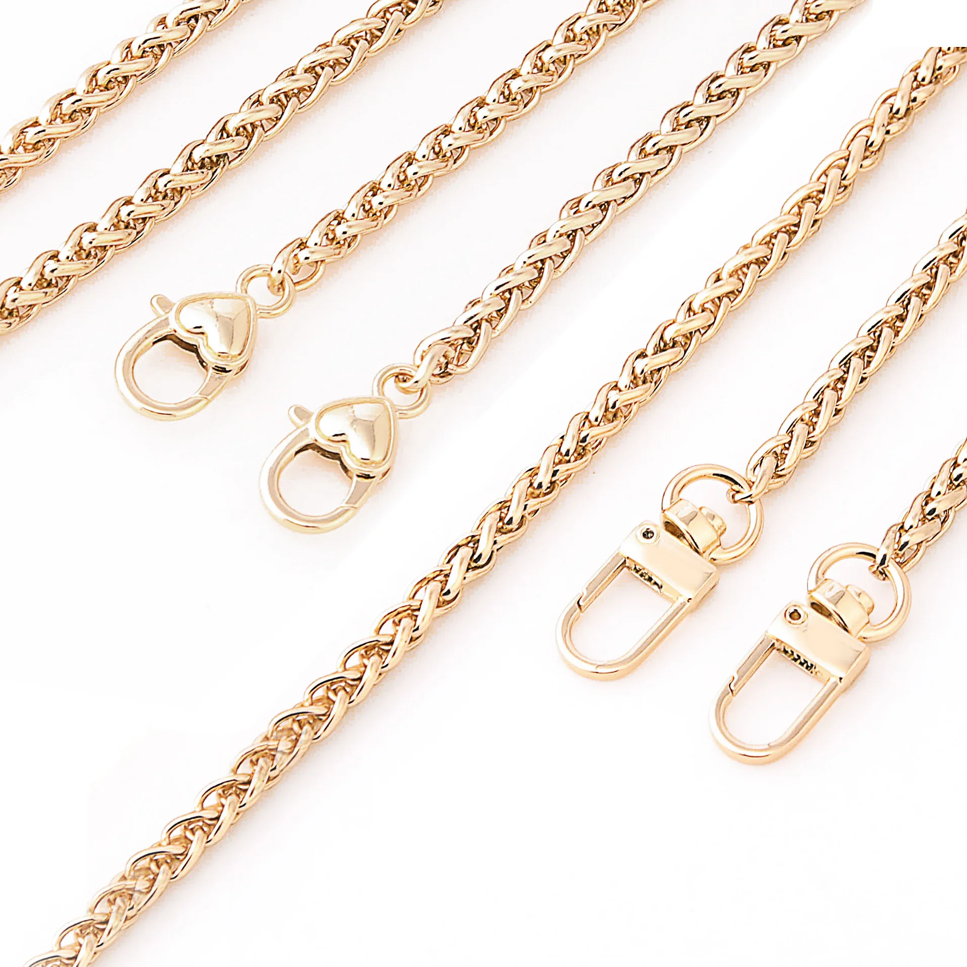 Bag accessories messenger shoulder strap bag chain female metal messenger Japanese style buckle iron chain replacement bag strap