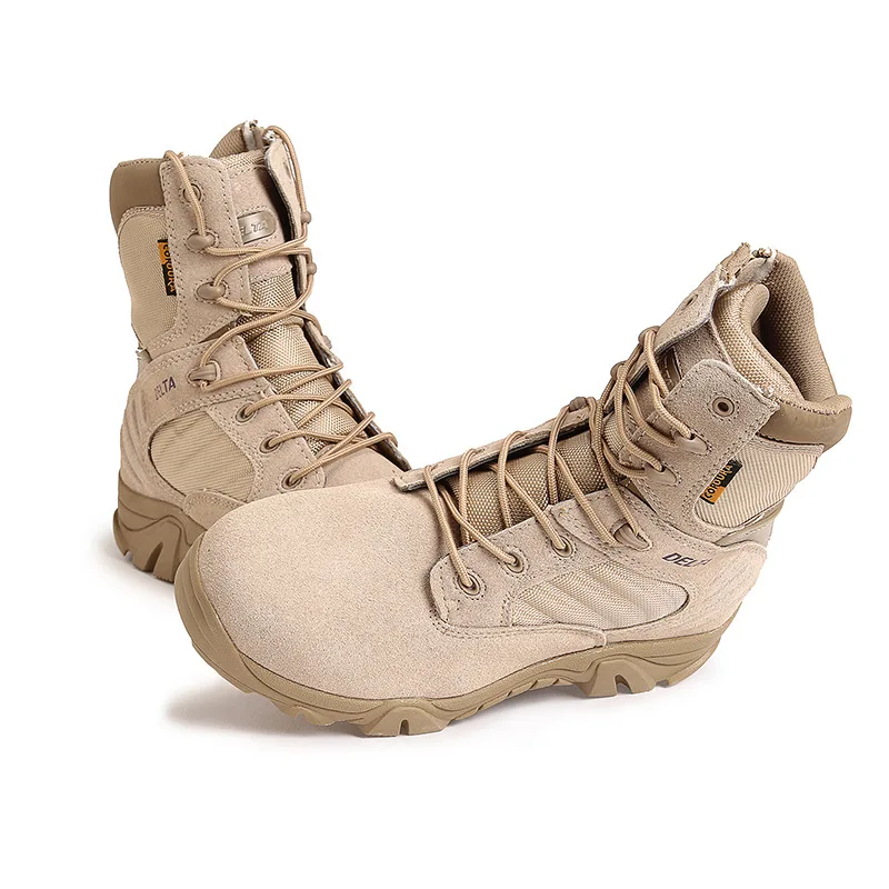 
2020 Oem Combat special forces leather outdoor men hiking shoes desert tactical high-top military swat boots 
