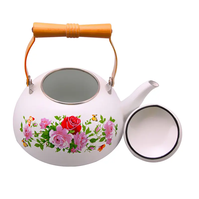 Wholesale Ceramic Teapot Set with Iron Water Kettles Flower Design and Whistling Feature for Home Tea Application
