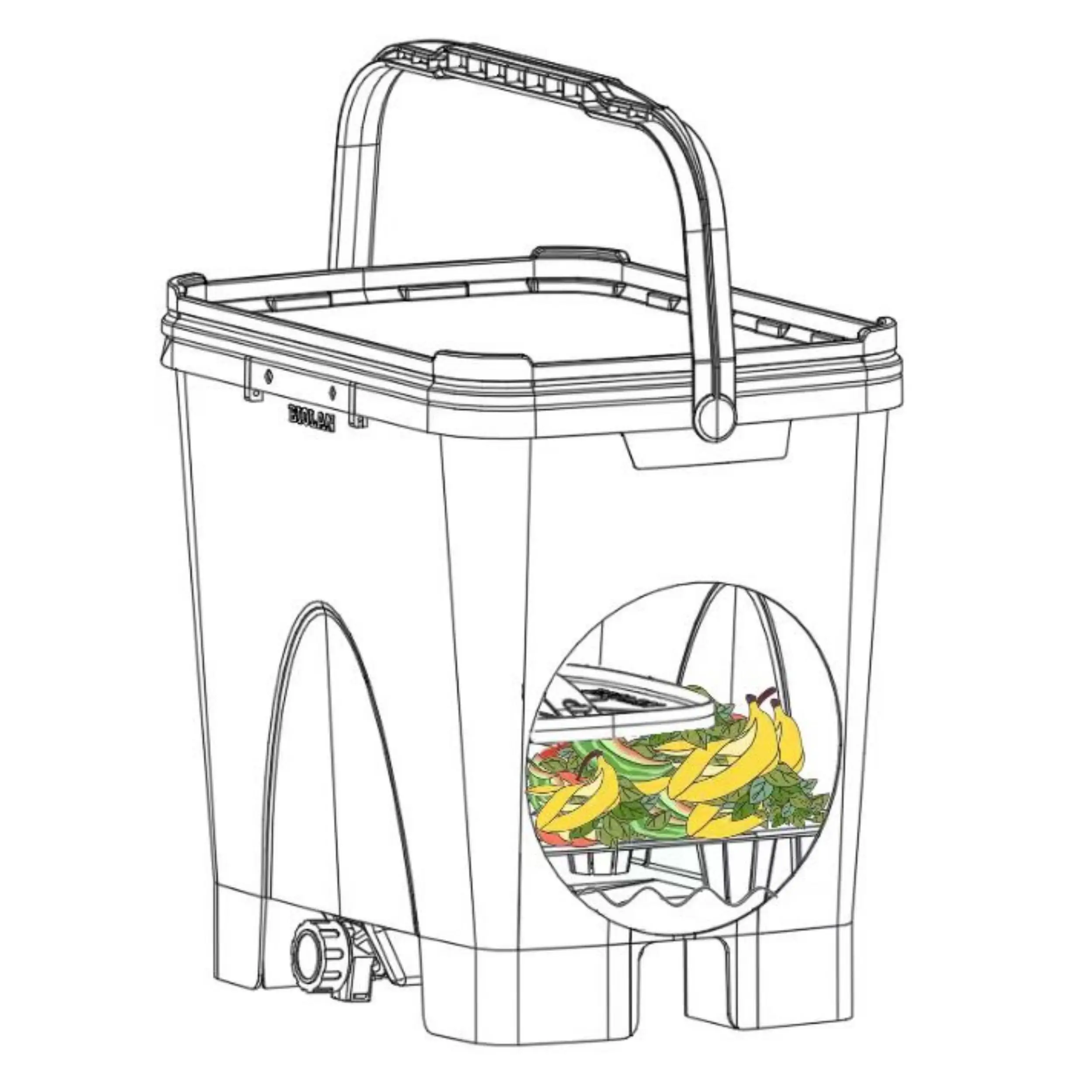 Cake High Quality Reclaimable Aliment Parfait Heavy Biological Sugar Cylinder Mix Ground Vegetables Dry Compost Bin