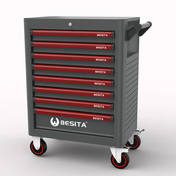 Storage Cabinet Movable Trolley German Standard Metal Luxury Key Lock 1 Set Auto Car Repair Tools Sets,maintenance Odm Combine