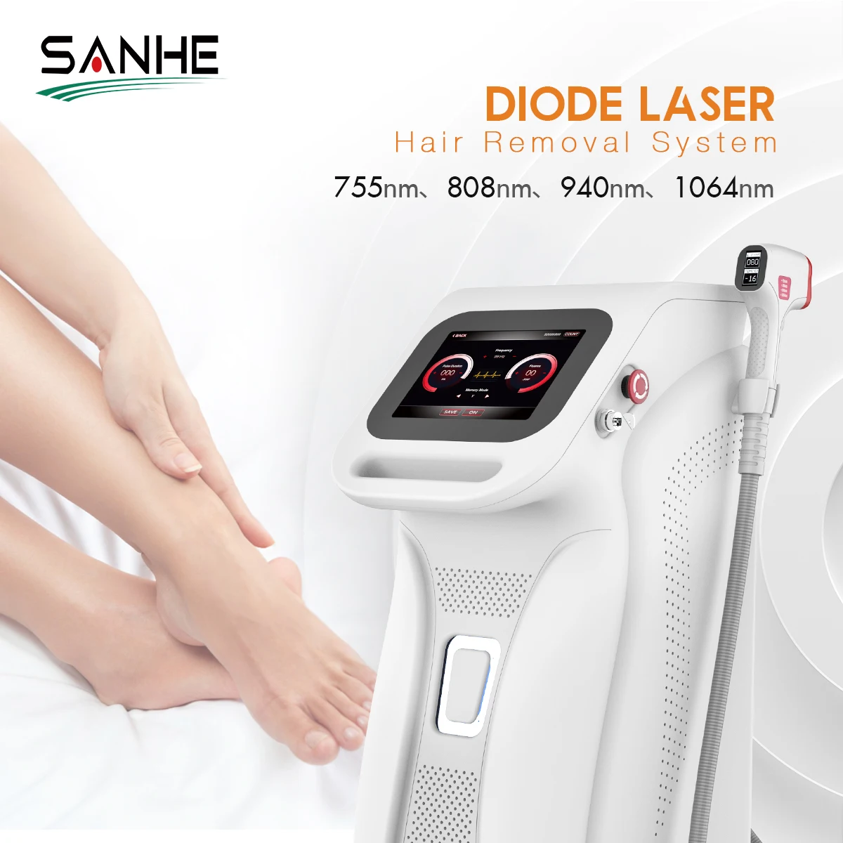 2025 Hot Sale SANHE Professional Beauty Machine Laser 4 Waves 755 808 940 1064nm Hair Removal Diode 808 Diode Laser