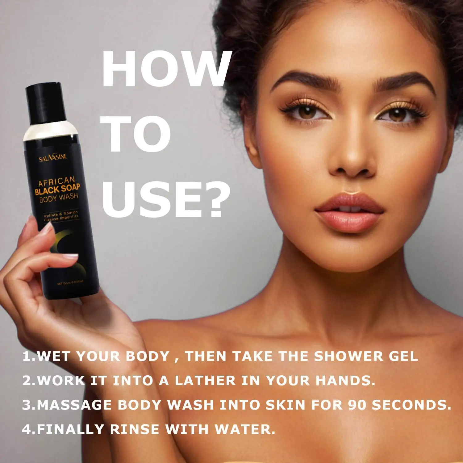 Индивидуальные средства по уходу за кожей комфортный гель для душа против акне Африканское черное мыло