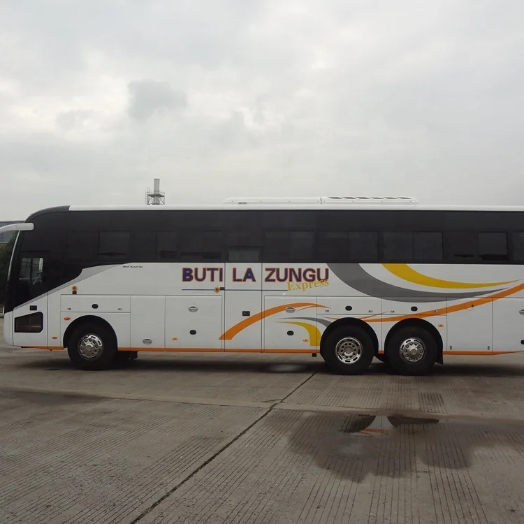 Strong 13 mete tourist bus double rear axle 60 seat luxury coach bus for sale