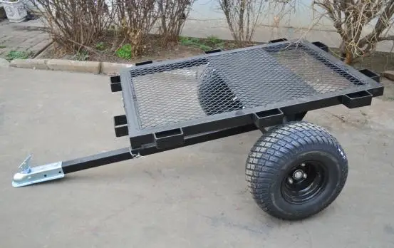 1000lbs Steel Flatbed ATV Dump Cart Motorcycle Truck Car Tow-Behind Farm Transportation All-Terrain Vehicle Trailer